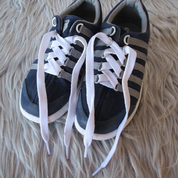 K-Swiss Court Pro Blue & White Shoes 2.5 - Picture 9 of 11